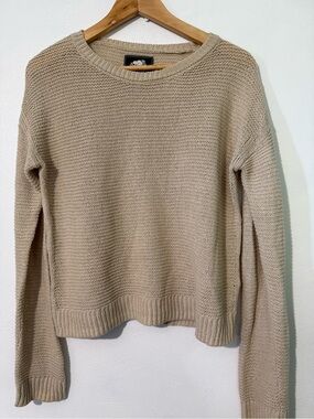 Roots Crewneck Sweater in Light Taupe Linen Cotton Blend